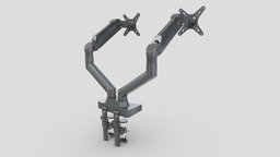 Dual Monitor Stand office, clamp, computer, tv, stand, mount, desk, arm, laptop, dual, holder, monitor, desktop, display, table, panel, screen