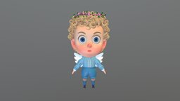 Angel cute cartoon cute, little, boy, wings, angel, cartoon