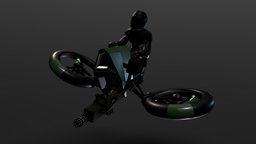Hover Bike bike, drone, hover, hoverbike, machine, gattling, flyingmachine, blender3d, gun