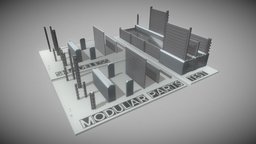 Modular Water Barrier cs, parts, barrier, water, 3dhaupt, software-service-john-gmbh, modular, construction-set