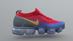 VaporMax Maroon Blue and Gold shoe, basketball, nike, blue, gold, vapormax