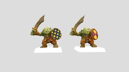 Goblin battle, gladius, scimitar, coat_of_arms, grom, sword, shield, battle_masters, uglub, battle_goblin, goblin_footsoldier, groms_gobbo_bashers