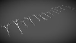 Medical Scissors surgical, scissors, patient, vr, substancepainter, substance, medical, gameready