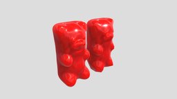 Gummy Bear 4K textures food, bear, candy, snack, sweet, gelatin, jelly, gum, consumable, gummy-bear