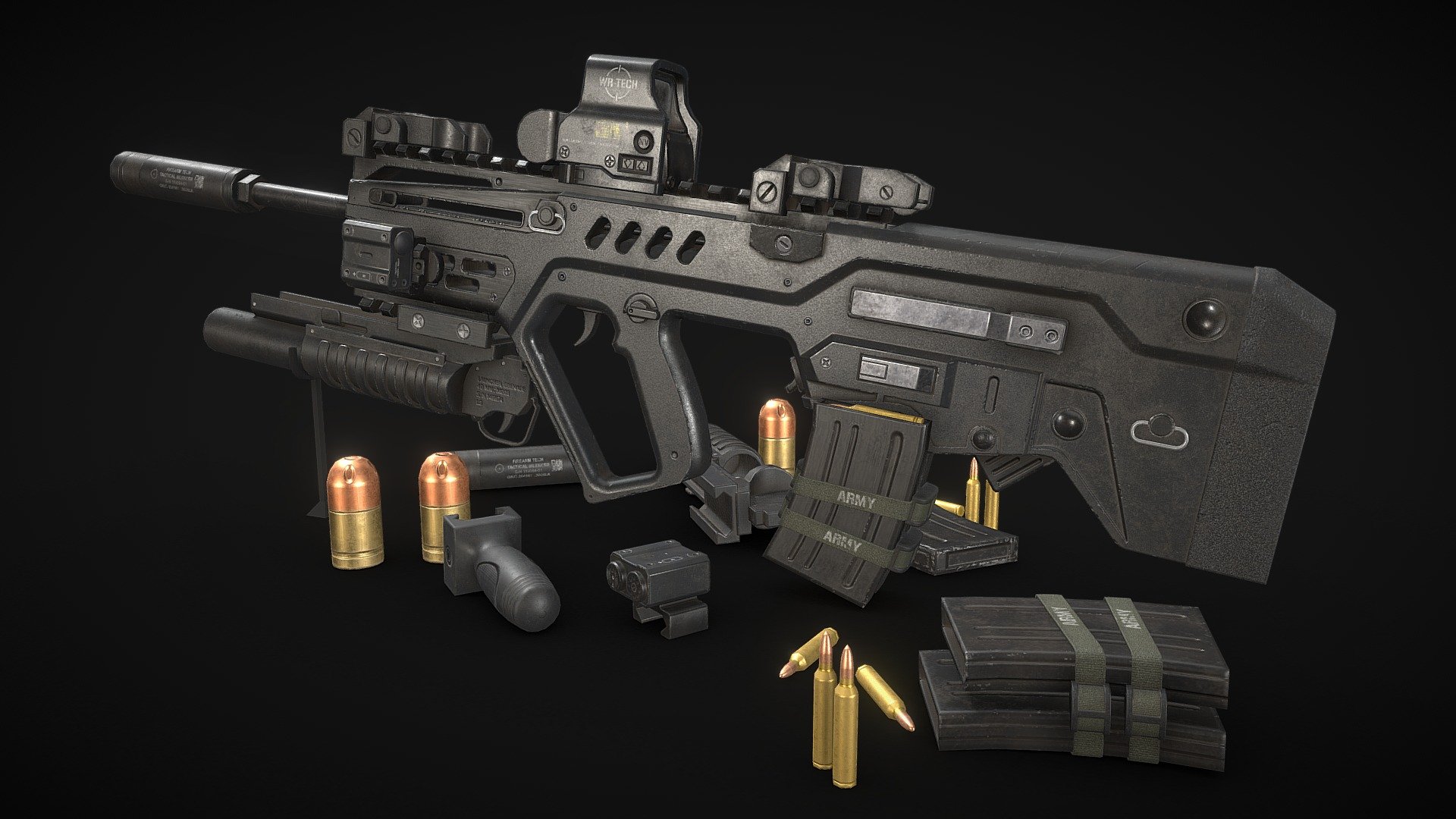 The TAR  21 or Tavor is an Israeli bullpup assault rifle designed and produced by Israel Weapon Industries (IWI) 3d model