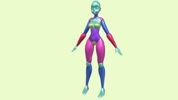 Female Blockout By Caravan Vinci anatomy, blockout, character, girl, female, zbrush