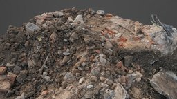 Ruined construction debris with cables archviz, archvis, 3d-scan, hd, junk, pile, hq, 3d-scanning, heap, megascan, photoscan, photogrammetry, texture, construction, material, ue5
