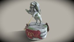 Lion Statue flag, lion, statue, substancepainter, maya, zbrush, sword, lionstatue