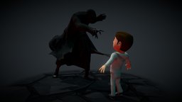 Nightmare cloth, boy, devil, death, dream, creepy, nightmare, night, undead, haunted, scary, simulation, horrer, clothsimchallenge, maya, 3dmodel, dark