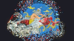 Animated Cartoon 3D Biker Scene in the Clouds scene, wheel, sky, flying, red, gas, eagle, clouds, seat, wings, motorcycle, god, flight, biker, steering, hawk, goods, head, tank, feathers, illustration, lowpolyart, headlight, 3dillustration, cartoon, 3d, art, lowpoly, man, fly, animated, blue, human, space, gold, weightlessness