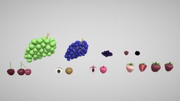 Fruit Pack 5 food, fruit, cherry, raspberry, supermarket, blackberry, strawberry, grape, blueberry, lychee, longan
