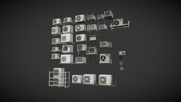 Air Conditioner Pack assets, prop, roof, ac, airconditioner, city, building