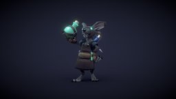 Alchemy Rat rat, alchemist, alchemy, charactermodel, creaturedesign, potions, potionbottle, lowpoly, characterdesign, gamecharacter, fantasy