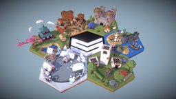 POLYGON Minis trees, scene, mini, castle, studios, samurai, western, diorama, synty, pirate, fantasy, polygon