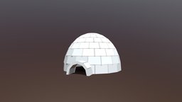 Low Poly Cartoon Igloo topology, ice, alaska, igloo, eskimo, exterior-house, arctica, cartoon, lowpoly