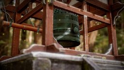 The Shōrō japan, challenge, bell, feudal, buddhism, edo, artstation, buddhist, blender, shoro