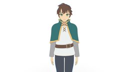 Generic Hero rpg, b3d, boy, hero, anime3d, character, 3d, blender, man