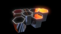 Virtual Stage Floating Hexes music, virtual, platform, event, stage, band, baked, vr, performance, show, concert, gig, blender, virtual-event