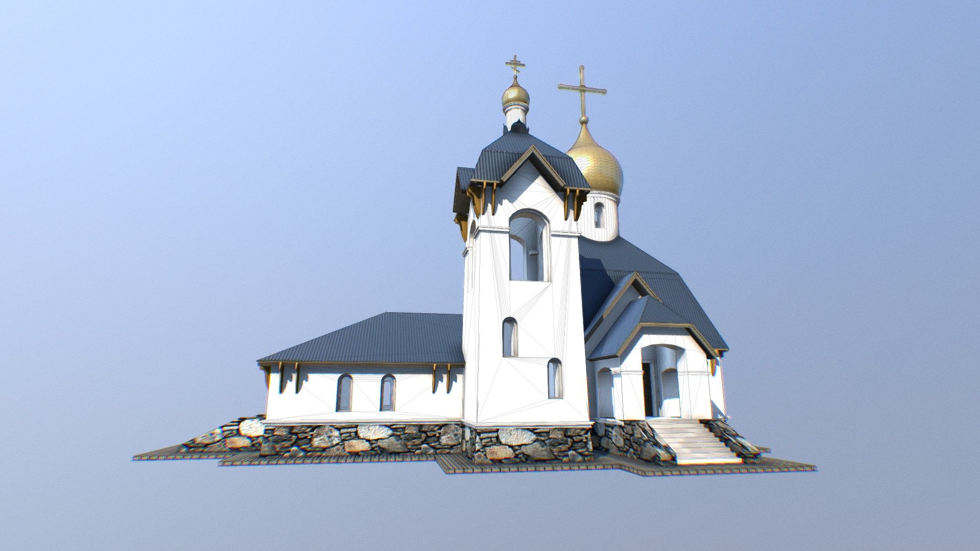 Small church near Saint-Petersburg
Модель небольшой христианской церкви

!!! Restricted by license to resell or reshare my models after purchasing !!! - Church / Христианская церковь храм - Buy Royalty Free 3D model by VRA (@architect47) 3d model