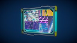 Sci Fi BIllboard 07 future, sci, fi, urban, road, cyber, cyberpunk, sign, ready, billboard, wire, kitchen, advert, asset, game, lowpoly, futuristic, stylized, street, wall, wall-sign