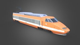 SNCF TGV Sud-Est Engine wheel, train, railroad, orange, white, grey, transport, speed, electronic, bullet, travel, engine, tgv, texture-painting, sncf, high-speed-train, passenger-train, sud-est, multiple-textures