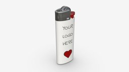 BIC classic lighter mini mockup gas, flint, flame, mockup, cigarette, fuel, accessory, fire, smoke, tobacco, pocket, bic, lighter, cigar, burn, butane, 3d, pbr, plastic, light