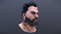 Shogun Head Realistic japan, warrior, medieval, samurai, shogun, general, warlord, bushi, blender, zbrush, fantasy, war