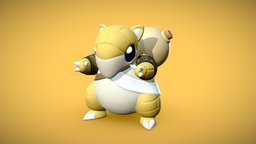 Sandshrew Gaara pokemon, b3d, ninja, desert, sand, nature, naruto, crossover, multiverse, sandshrew, gaara, 3dprint, blender, anime