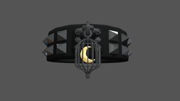 Bird Cage Choker moon, bird, avatar, cage, punk, fashion, banana, goth, sun, necklace, vrchat, choker, game, gameasset, neckwear, noai
