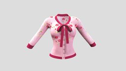 Buttoned Up Cute Bow Front Female Cardigan green, cute, front, chest, fashion, bow, up, girls, clothes, spring, pink, summer, sweet, womens, wear, buttoned, cardigan, female, blue