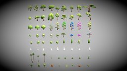 Tree Low Poly Pack trees, tree, treehouse, low-poly-model, cartoontree, lowpolytree, low-poly, cartoon, gameart, gameasset, treelowpoly, gametree