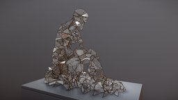 Glass and Metal Construct #0001 abstractart, abstract-art, abstract, noai