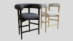 Crate&Barrel Mazz Counter Stool bar, crate, stool, barrel, armchair, counter, kitchen, dining, dining-room, chair, design, wood, decoration, interior, cratebarrel, 3detto, mazz