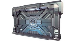 Sci-fi_Door high, panel, props, tool, halway, scifi, sci-fi, free, highpoly, space, industrial, door