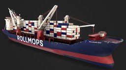 Low Poly Cargo Ship transportation, ocean, evergreen, shipping, cargoship, lowpolygon, game-ready, crane, shippingcontainer, realtime3d, game-asset, watercraft, game-model, low-poly-model, lowpoly-3dsmax, lowpoly-gameasset-gameready, lowpolymodel, low-poly-game-assets, tonnage, transport-vehicles, transportation-vehicle, cargo-ship, low-poly, vehicle, gameasset, ship, gamemodel, sea, gameready, oceanliner, cargovessel, hapag-lloyd, hapag, noai, heavy-lift-cargo-ship, shipping-company, project-cargo, biglift, big-lift, "oceanex", "rolldock", "roll-dock"