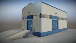 Single Girder Crane + Warahouse scene, lamp, goat, stairs, dog, warehouse, truss, concrete, hook, industry, store, window, machine, beam, crane, unity5, telpher, unity, unity3d, girl, asset, game, 3d, pbr, factory, construction, industrial, environment, steel