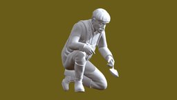 MAN FIGURE garden, scissors, people, miniature, park, worker, diorama, miniatures, figurines, lawn, gardener, workers, man, female, gardeners