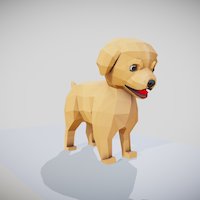 Shih Tzu bear, teddy, dog, low, poly