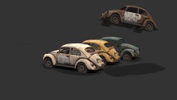 Destruction Test 1 beetle, wreck, destroy, crash, damaged, destruction, drop, break, vehicle, car, animation