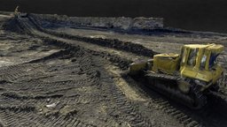 Construction dig site bulldozer, archeology, drone, excavator, foundation, excavation, 3d-scan, dig, underground, geology, ground, earth, development, sand, authentic, earthworks, volumetrics, uav3dmodeling-uav-drone-photogrammetry, photoscan, realitycapture, photogrammetry, dark, construction