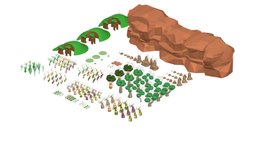 Toon Nature kit, landscape, toon, set, polygonal, cartoony, realtime, pack, collection, ready, vr, ar, gamedev, stylised, nature, faceted, low-poly, cartoon, game, lowpoly, gameart, gameasset, stylized, fantasy, polygon, gameready, environment