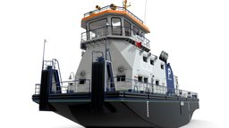Push Boat 28m marine, river, barge, vessel, shipping, canal, naval, tug, tugboat, cargo, commercial, push, nautical, watercraft, model, ship, industrial, boat