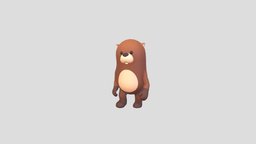 Rigged Beaver Character cute, little, toy, river, lake, mascot, doll, mammal, rig, fur, setup, tail, dam, beaver, character, cartoon, animal, animation, rigged