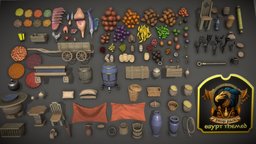 Egypt Themed Stylized 3D Modular Pack | Props ancient, assets, egypt, mapping, materials, unreal, egyptian, props, engine, modeling, game, 3d, blender, texture, pbr, design, stylized, environment
