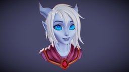 CALITH portrait, fantasy_character, render, character, girl, blender, art, stylized, 3dmodel, fantasy, concept
