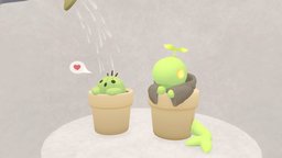 Take care of your plants plant, fanart, finalfantasy, ff, cactuar, tonberry, substancepainter, substance, cartoon, blender