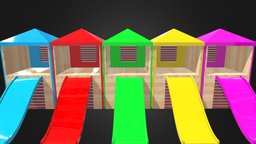 slide_parking 3d model truck, slide, parking, colourful, car, animalpack