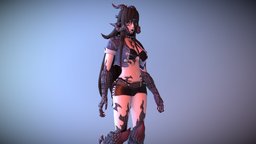 Demon Girl Amaranth horns, demon, original, scales, skimpy, female
