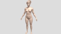 Realistic Heroic Female Basemesh body, stl, base, basemesh, print, realistic, real, printable, 3d, female, zbrush