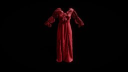 Red Long Dress red, cloth, dress, clothing